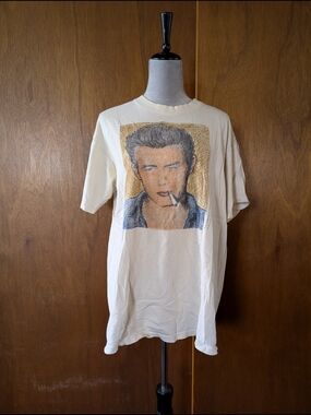 Graphic Crewneck T-Shirt in Cream with James Dean Print